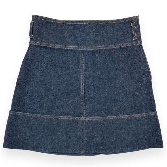 Tanya Taylor Dark Wash Indigo Denim Mini Skirt sz 00